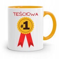 Kubek Żółty Teściowej Mamy Teściowa Numer Jeden Z Nadrukiem Ze Zdjęciem