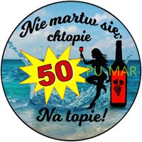 Opłatek na tort Urodziny 18 30 40 Kobieta Postać Drink Whisky Tekst Gratis