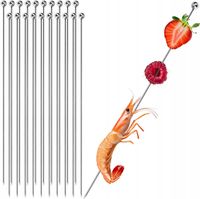 SZPIKULCE DO SZASZŁYKÓW KOKTAJLÓW 20x PRZEKĄSEK METALOWE WIELORAZOWE GRILL