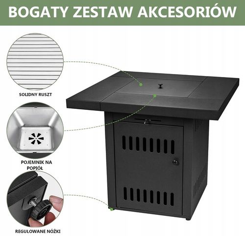 Grill Palenisko Węglowe Do Ogrodu Stół Ultranatura Ambiente Cube Czarny na Arena.pl