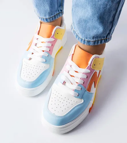 Niebiesko-żółte sneakersy na platformie Harter 41 na Arena.pl