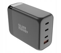 ŁADOWARKA SIECIOWA SILVER MONKEY GAN 200W 3x USB-C 1x USB-A