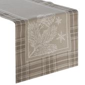 Bieżnik gobelinowy  świąteczny HOLLY 45X140 ciemny beżowy