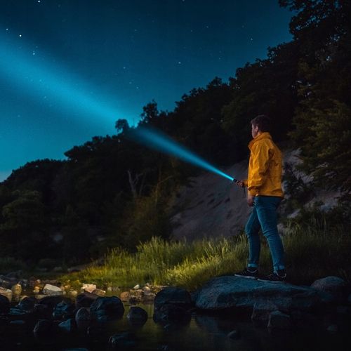 METALOWA Latarka Taktyczna LED Akumulatorowa MOCNA Szperacz Reflektor +Zoom na Arena.pl