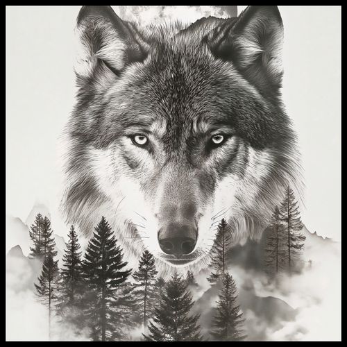 Plakat 60x60cm Wilczy Duch Lasu na Arena.pl