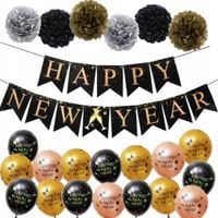 balony na nowy rok sylwester dekoracja imprezy zestaw 20szt happy new year