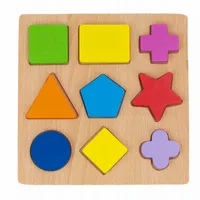 KLOCKI DREWNIANE UKŁADANKA EDUKACYJNA FIGURY KOLOR