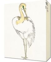 Obraz 30x40cm  Great White Egret, Kashu Japoński Vintage