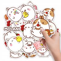 NAKLEJKI ETYKIETY NA ZESZYT NALEPKA Z POSTACIAMI MOLANG WZORY 10SZT