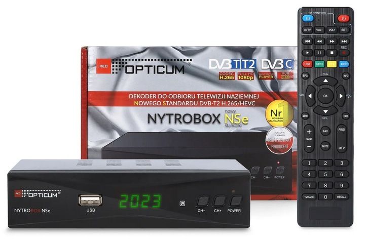 TUNER DEKODER TV NAZIEMNEJ DVB-T2/C H.265 HEVC OPTICUM NYTROBOX zdjęcie 1