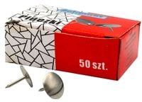 pinezki metalowe srebrne 50szt   - 10 opak