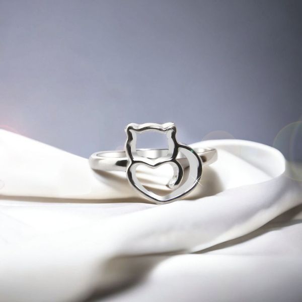 SREBRNY PIERŚCIONEK KOT KOTEK KOCIARY KOTKIEM 925 zdjęcie 2