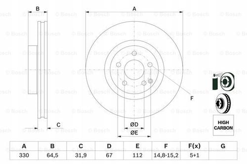 TARCZA HAM PRZOD 330X32 V BOSCH na Arena.pl