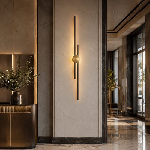 Lampa ścienna CENTRO LED czarna 122 cm na Arena.pl