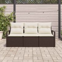 Zestaw Sof 3 pcs Brązowy polirattan