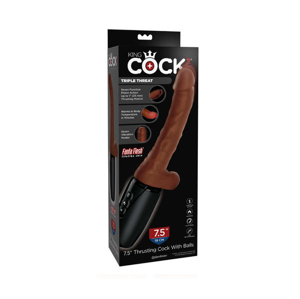 wibrator king cock thrusting cock with balls pipedream zdjęcie 4
