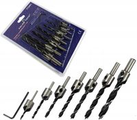 ZESTAW WIERTEŁ Z POGŁĘBIACZEM NAWIERTAKI 7 szt.