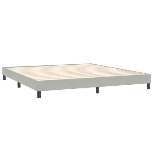 Łóżko Box Spring bez materaca Jasnoszary 200x210 cm Aksamit na Arena.pl