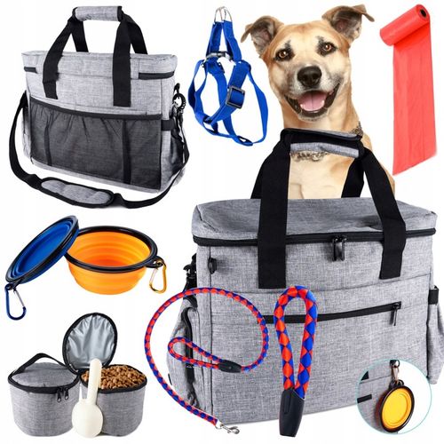 Torba podróżna dla psa miski pojemniki smycz worki na Arena.pl