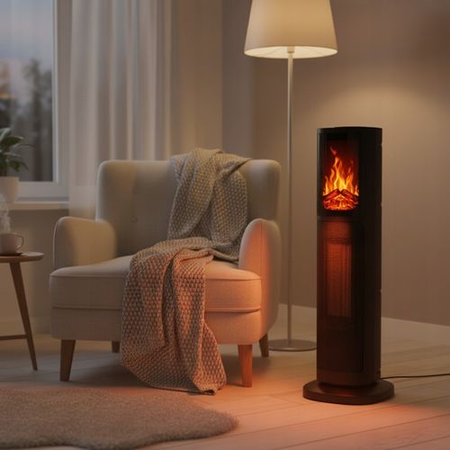 KOMINEK ELEKTRYCZNY KOLUMNOWY TERMOWENTYLATOR 2000W EFEKT PŁOMIENIA na Arena.pl