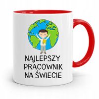 Dla Pracownika Kubek Czerwony Najlepszy Pracownik Z Nadrukiem Ze Zdjęciem