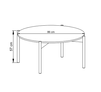 ława okrągła BLACK 86cm na Arena.pl