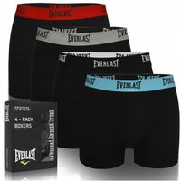 EVERLAST Bielizna Męska Bokserki Bawełna Czarny Zestaw 4 Sztuki Rozmiar L