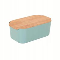 CHLEBAK PLASTIKOWY ZIELONY Z BAMBUSOWĄ POKRYWKĄ DO PIECZYWA 33X18,5X12 CM