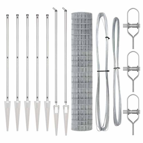 Ogrodzenie z słupkami Srebrny 1.5 x 10 m Stal na Arena.pl