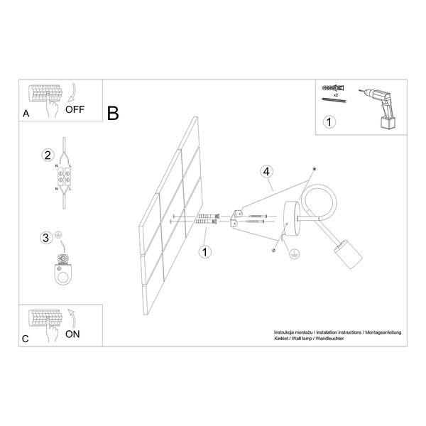 Kinkiet LOOP czarny zdjęcie 5