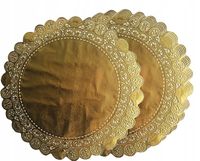 50 ZŁOTE serwetki pod talerz 36cm podkładki ZESTAW 50 sztuk