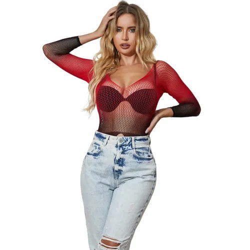 subblime 952259 sukienka siateczkowa gradient czarno-czerwona uniwersalna na Arena.pl