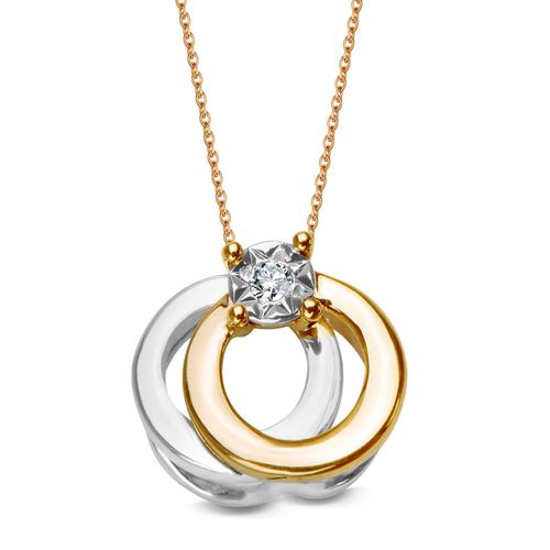 wisiorek z białego i żółtego złota z brylantem na Arena.pl