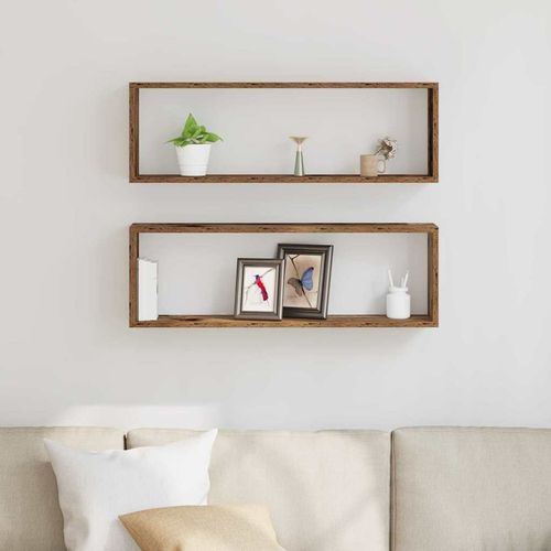 Półka naścienna z półką 2 pcs Stare drewno 80 x 15 x 26 cm na Arena.pl