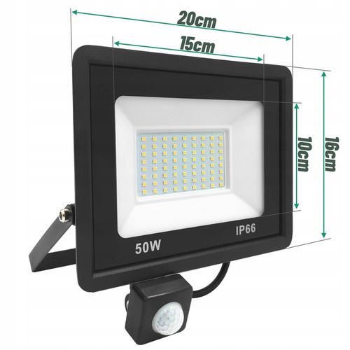 HALOGEN Z CZUJNIKIEM NAŚWIETLACZ LAMPA LED 50W 4500lm IP66 NEUTRALNY na Arena.pl