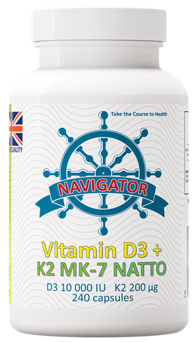 NAVIGATOR Witamina D3 10 000 IU + Witamina K2 MK-7 200micg 240 kaps. na Arena.pl