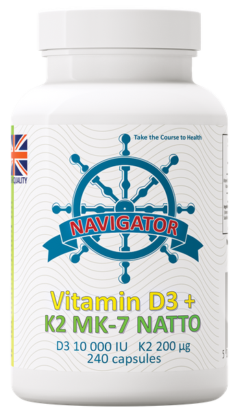 NAVIGATOR Witamina D3 10 000 IU + Witamina K2 MK-7 200micg 240 kaps. zdjęcie 1