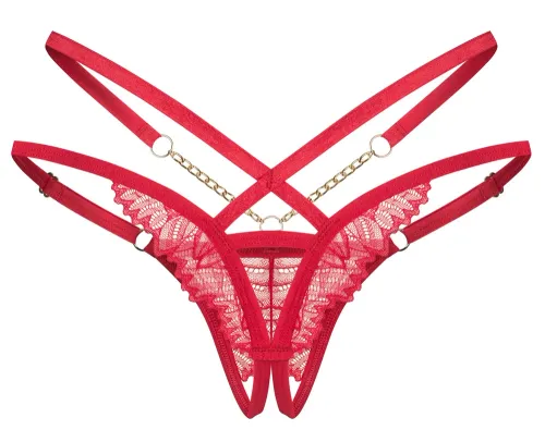 obsessive matildea string czerwony s/m z regulacją i ozdobą na Arena.pl