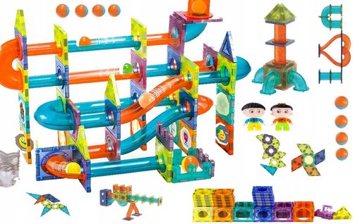 ZESTAW KLOCKI MAGNETYCZNE KONSTRUKCYJNE UKŁADANKA TOR ZAMEK FIGURKI 268 EL na Arena.pl