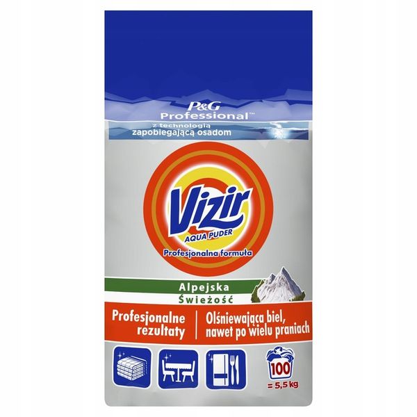 VIZIR PROFESSIONAL REGULAR 5,5KG. 100 PRAŃ PROSZEK DO PRANIA zdjęcie 1
