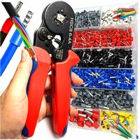 ZACISKARKA PRASKA KONEKTORÓW TULEJEK KOŃCÓWEK KABLI PRZEWODÓW ZESTAW x1200