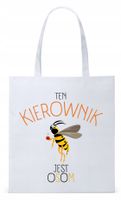 Dla Kierownika Prezent Torba Eco Biała Shopper Z Nadrukiem Ze Zdjęciem