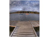 70X50CM OBRAZ MOLO JEZIORZE ŚCIAN