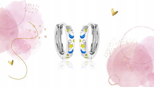 Srebrne kolczyki kółeczka dla dziewczynki dzieci zatrzask srebro rodowane na Arena.pl