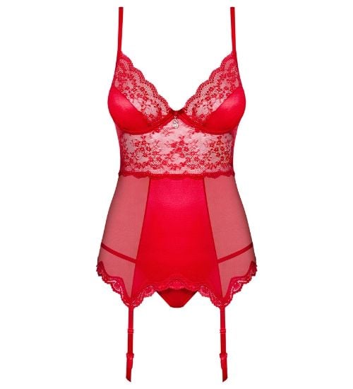 Kuszący czerwony gorset S/M zdjęcie 3