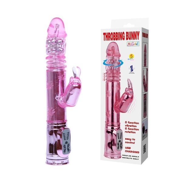 Wibrator Żelowy Obrotowy Z Perełkami Throbbing Bunny zdjęcie 1