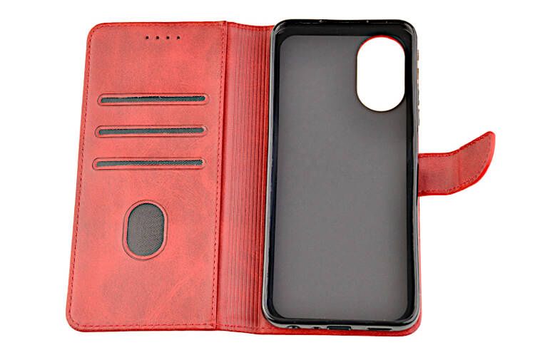 Etui portfel Wallet do Oppo A18 / A38 4G czerwony zdjęcie 4