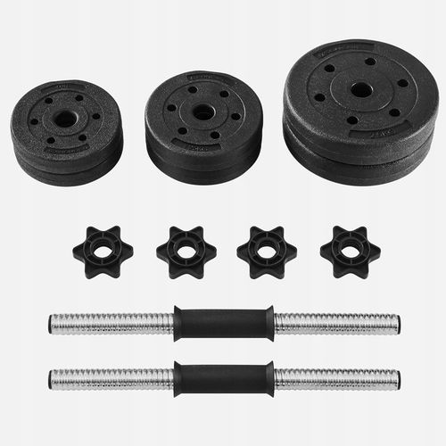 HANTLE CIĘŻARY 2 X 10KG Z ANTYPOŚLIZGOWYM UCHWYTEM Z PRĘTEM STALOWYM na Arena.pl