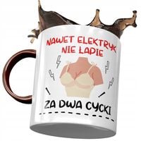 Kubek Bordowy Śmieszny Zabawny Za Dwa Cycki Z Nadrukiem Ze Zdjęciem