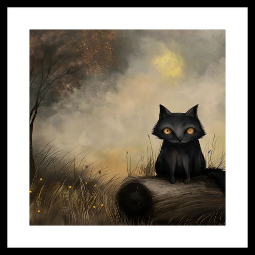 Plakat 40x40cm Czarny Kot na Arena.pl